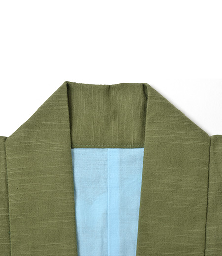 袢天　引き染　紬　魁（緑／魁）画像3