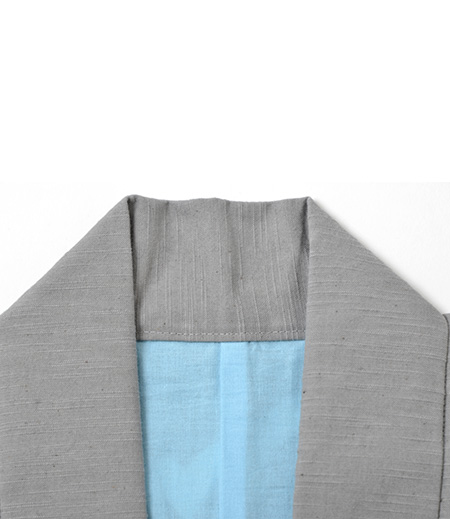 袢天　引き染　紬　魁（ねず／魁）画像3