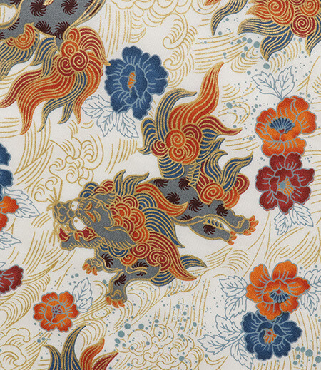 アウトレット鯉口　唐獅子　白（白／唐獅子）画像5