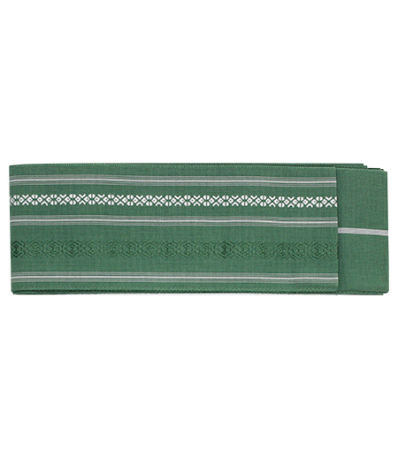 綿献上柄角帯（緑／献上柄）画像1