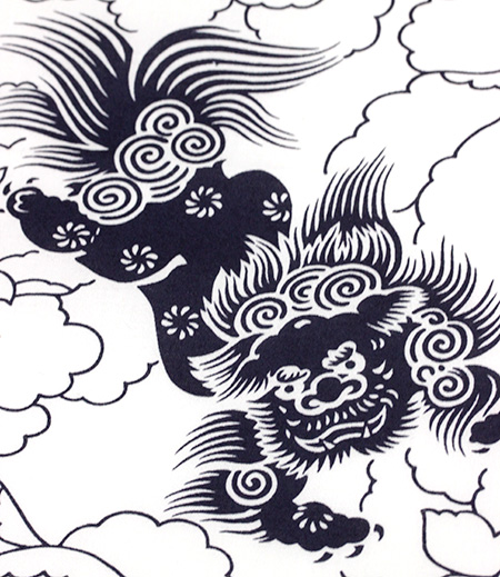 プリント生地江戸一唐獅子（白／唐獅子）画像3