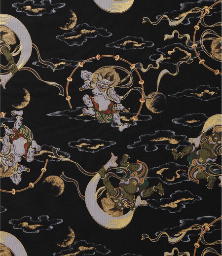 プリント生地　風神雷神（黒／風神雷神）画像3