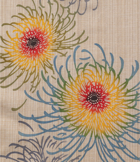 手拭中屋　乱格子菊（ベージュ／菊）画像3
