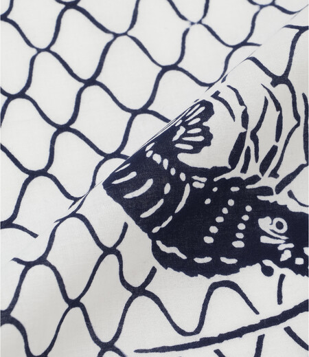 手拭　網に魚（白／網代）画像4