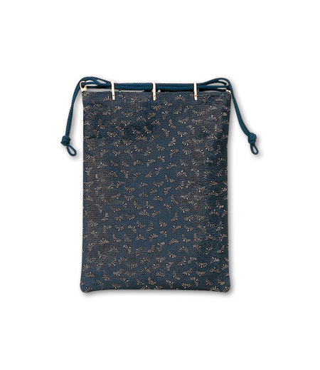 合財袋　鹿革　総柄（紺／菖蒲）画像1