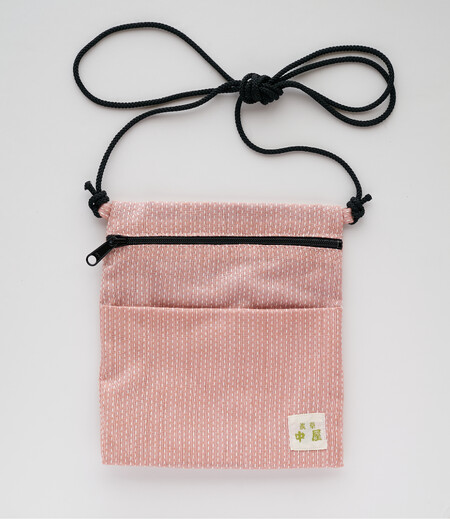 ポシェット　刺子無地（赤／無地）画像1