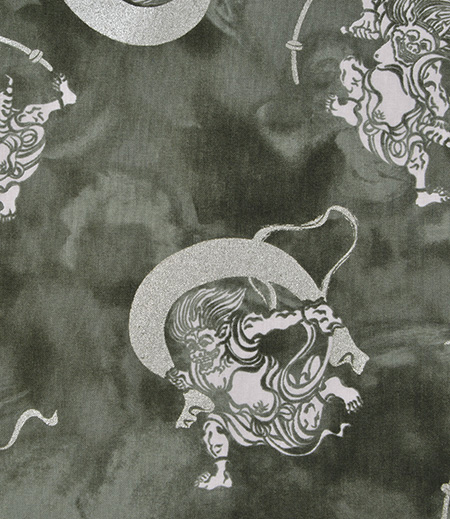 アウトレット上下組ゴム　風雷神雲（緑／風神雷神）画像7