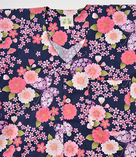 アウトレット上下組ゴム　花蝶桜（紺／さくら）画像3