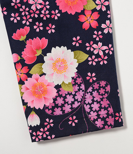 アウトレット上下組ゴム　花蝶桜（紺／さくら）画像6