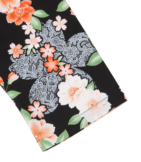 アウトレット上下組ゴム　千代桜（黒／さくら）画像3