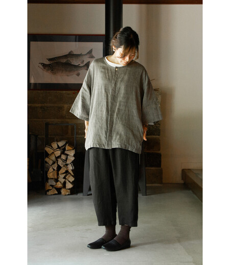 ＤＡＢＯ　ＳＨＩＲＴ　麻（杢グレー／無地）画像2