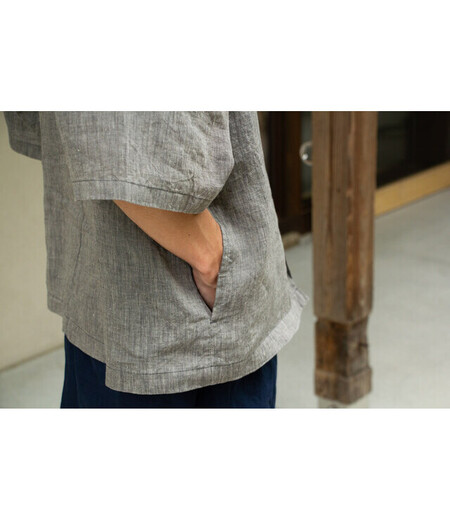 ＤＡＢＯ　ＳＨＩＲＴ　麻（杢グレー／無地）画像3