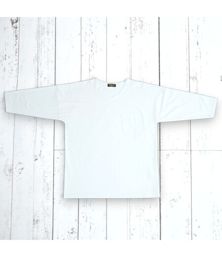 鯉口Ｔシャツ（７分袖）（白／無地）画像1