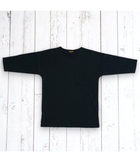 鯉口Ｔシャツ（７分袖）（黒／無地）画像1