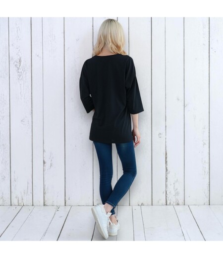 鯉口Ｔシャツ（７分袖）（黒／無地）画像3
