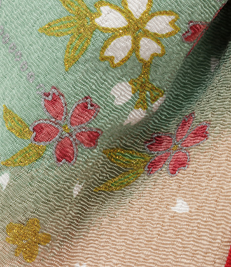 花びら型　手付き巾着バッグ（緑）画像4