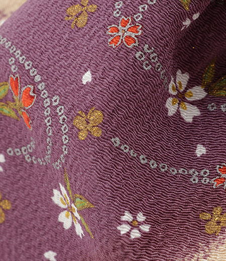 花びら型　手付き巾着バッグ（紫）画像4