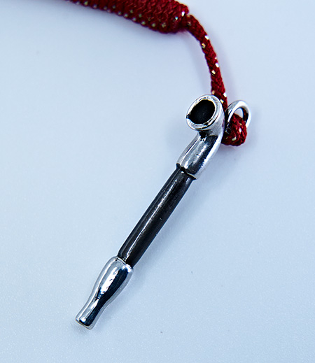 銀製　キセル　根付（銀）画像1