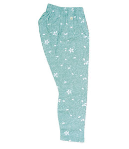 ゴム股引江戸一柄浅葱さくら