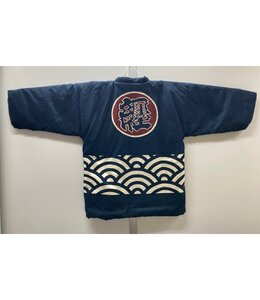 抜染　江戸綿入り袢天（紺／まとい）