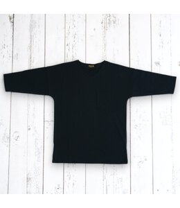 鯉口Ｔシャツ（７分袖）（黒／無地）