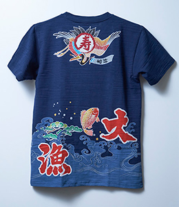 Ｔシャツ　大漁（紺／大漁旗）