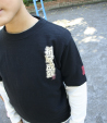 キッズ　抜染和柄シャツ　ロングスリーブ 黒 だるま